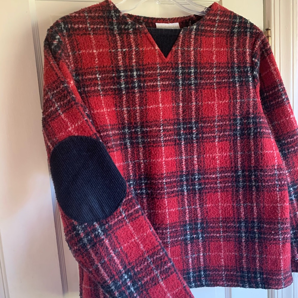 plaid fleece sweater